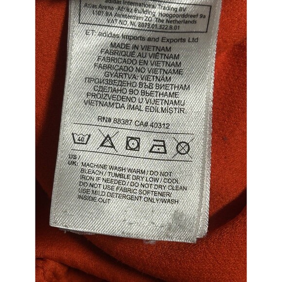 Adidas Orange/wht Side Zip Zip Pockets Track Pants Streetwear Outdoor Y2K Sporty - Picture 11 of 12